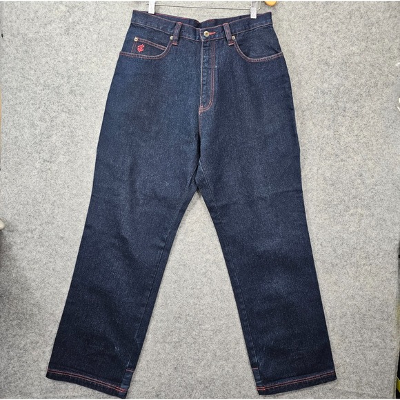 Vintage Y2K Baggy‎ Jeans Mens ROCAWEAR Carpenter Blue Denim Loose Hip Hop 33/31